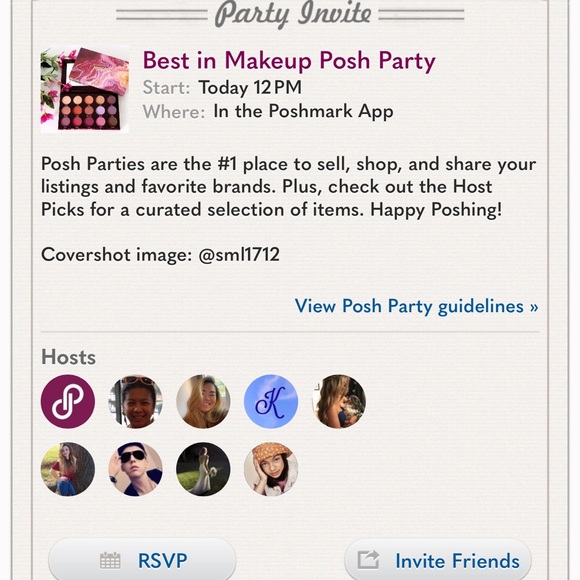 HOSTING TODAY BEST IN MAKEUP POSH PARTY 12pm - Picture 1 of 4